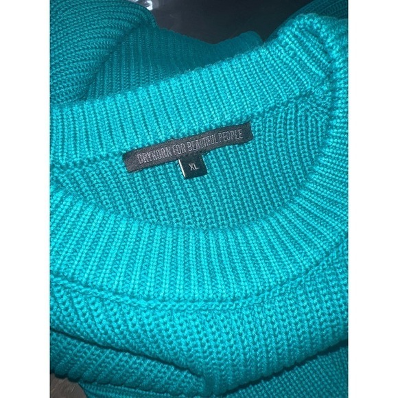 DRYKORN For Beautiful People Teal Round Neck Knit Sweater Size XL - Picture 4 of 6